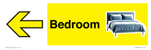 Lounge Dementia Directional sign with arrows Yellow